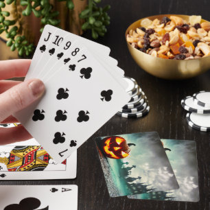 SlipperyJoe's Happy Halloween pumpkin LGBTQIA scar Poker Cards