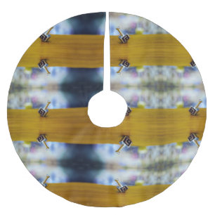 SlipperyJoe's Happy Hanukkah four-sided spinning t Brushed Polyester Tree Skirt