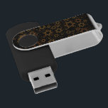 SlipperyJoe's Happy Hanukkah multiple Stars of Dav Flash Drive<br><div class="desc">SlipperyJoe's Happy Hanukkah multiple Stars of David pattern artistic Celebration Jewish identity heritage Hebrew Chanukah gifts decorations Judaism significant symbol religion various sizes brown gold shades visually appealing intricate design</div>