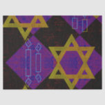 SlipperyJoe&#39;s Happy Hanukkah Star of David menorah Tissue Paper