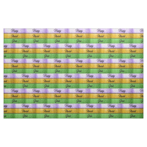 SlipperyJoe's Happy Mardi Gras purple gold green b Fabric