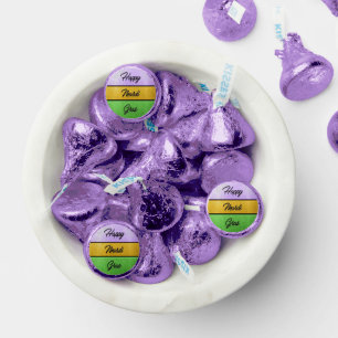 SlipperyJoe's Happy Mardi Gras purple gold green b Hershey®'s Kisses®