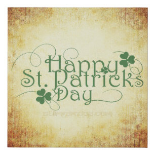 SlipperyJoe's Happy St. Patrick's Day holiday Iris Faux Canvas Print