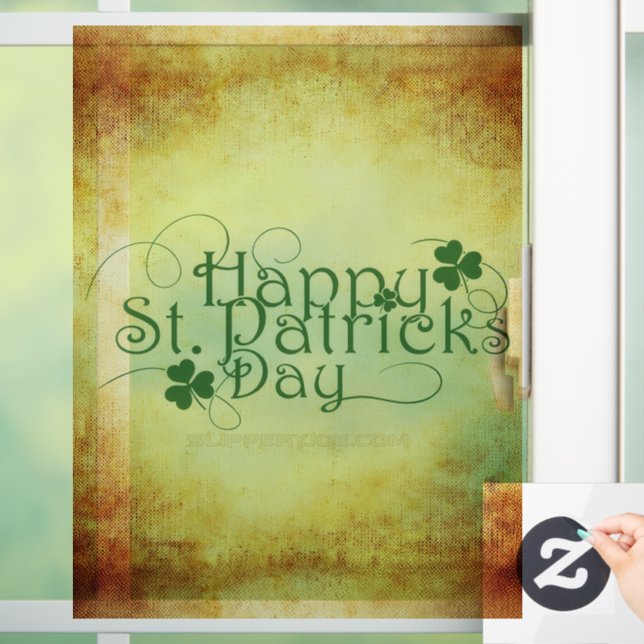 SlipperyJoe's Happy St. Patrick's Day holiday Iris Window Cling (Home)