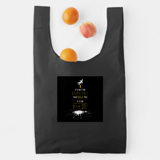 SlipperyJoe's high-contrast physics gag bold arrow Reusable Bag