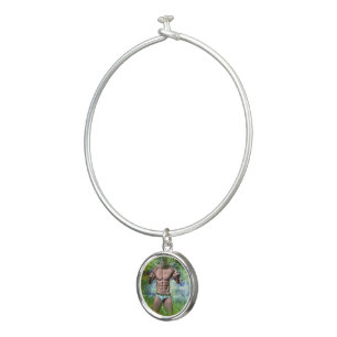 SlipperyJoe's highly muscular adult man shirtless  Bangle Bracelet