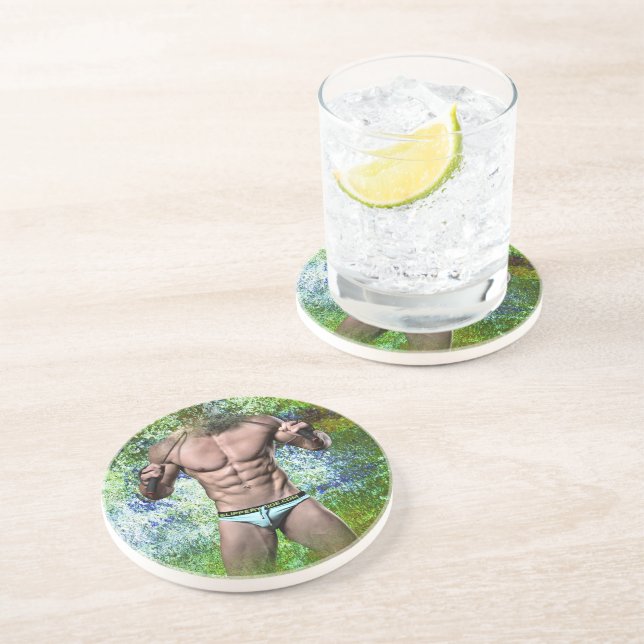 SlipperyJoe's highly muscular adult man shirtless  Coaster (Side)