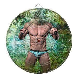 SlipperyJoe's highly muscular adult man shirtless  Dart Board