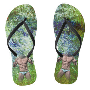 SlipperyJoe's highly muscular adult man shirtless Flip Flops
