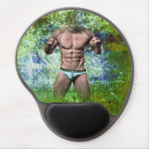 SlipperyJoe's highly muscular adult man shirtless  Gel Mouse Pad