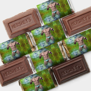 SlipperyJoe's highly muscular adult man shirtless Hershey's Miniatures