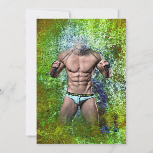 SlipperyJoe's highly muscular adult man shirtless Holiday Card