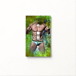 SlipperyJoe's highly muscular adult man shirtless  Light Switch Cover