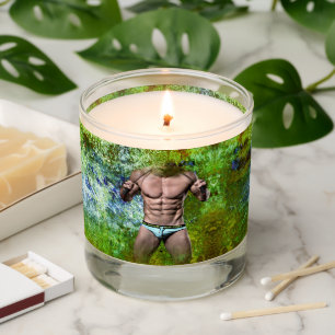 SlipperyJoe's highly muscular adult man shirtless Scented Candle