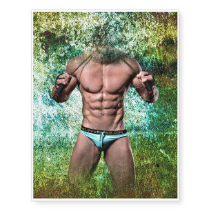 SlipperyJoe's highly muscular adult man shirtless Temporary Tattoos