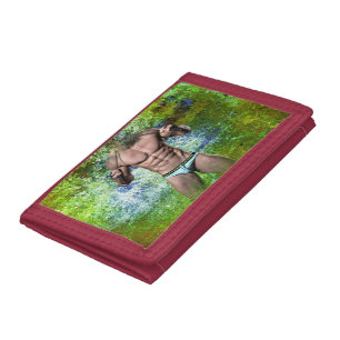 SlipperyJoe's highly muscular adult man shirtless Trifold Wallet