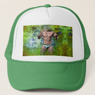 SlipperyJoe's highly muscular adult man shirtless Trucker Hat