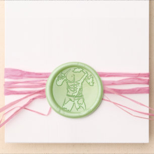 SlipperyJoe's highly muscular adult man shirtless  Wax Seal Sticker