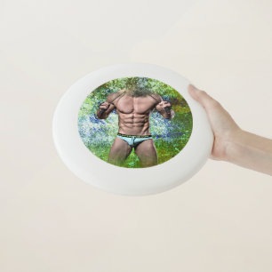 SlipperyJoe's highly muscular adult man shirtless Wham-O Frisbee