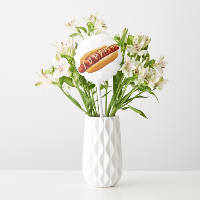 SlipperyJoe's hot dog nestled soft bun vibrant yel Balloon (Vase)