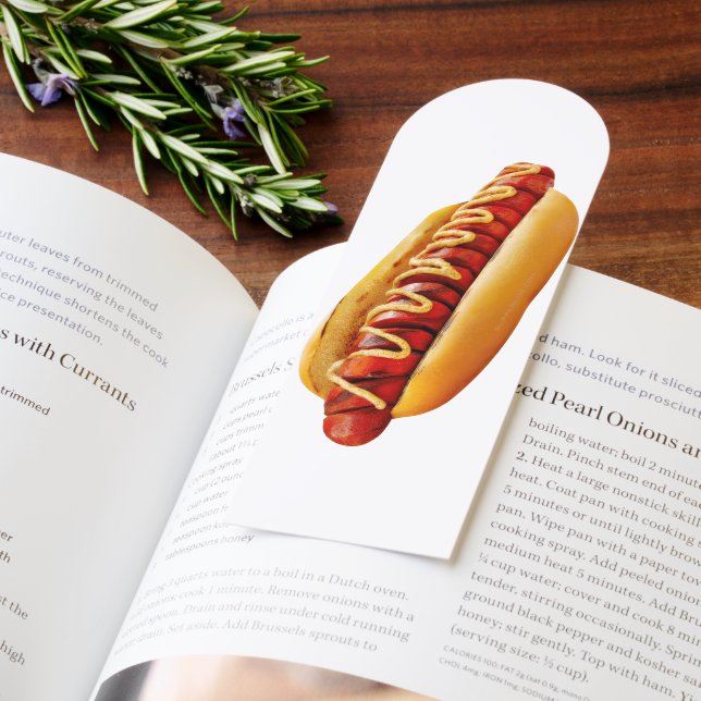SlipperyJoe's hot dog nestled soft bun vibrant yel Bookmarks (Book)