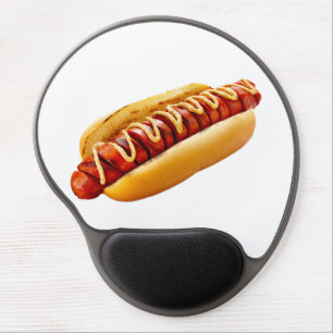 SlipperyJoe's hot dog nestled soft bun vibrant yel Gel Mouse Pad