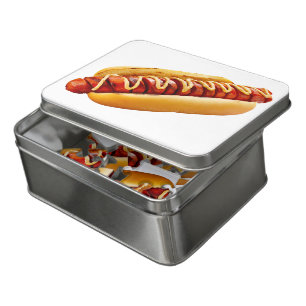 SlipperyJoe's hot dog nestled soft bun vibrant yel Jigsaw Puzzle