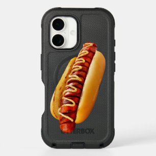 SlipperyJoe's hot dog nestled soft bun vibrant yel iPhone 16 Case