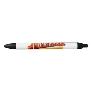 SlipperyJoe's hot dog nestled soft bun vibrant yel Pen