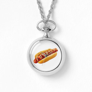 SlipperyJoe's hot dog nestled soft bun vibrant yel Watch