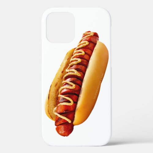 SlipperyJoes Hotdog mustard sliced meat bun grill iPhone 12 Pro Case