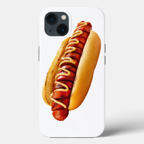 SlipperyJoes Hotdog mustard sliced meat bun grill iPhone 13 Case