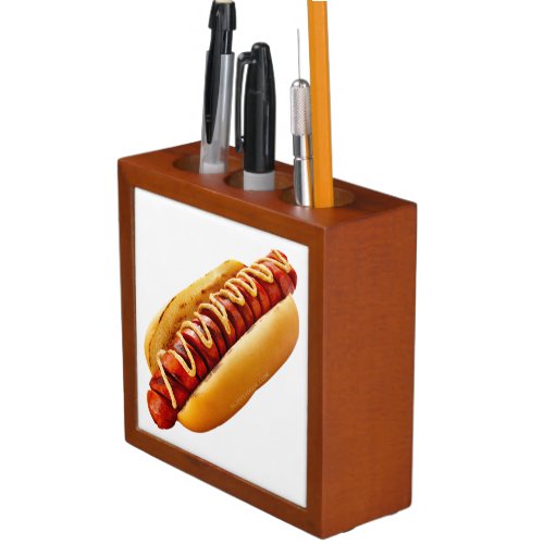 SlipperyJoes Hotdog mustard sliced meat bun grill Desk Organizer