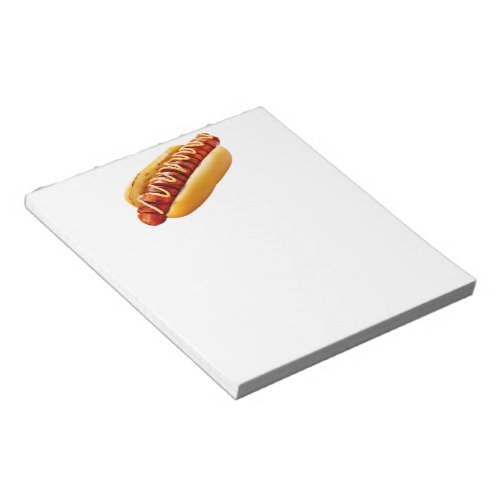 SlipperyJoes Hotdog mustard sliced meat bun grill Notepad