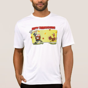SlipperyJoe's humorous cartoon-style Thanksgiving T-Shirt