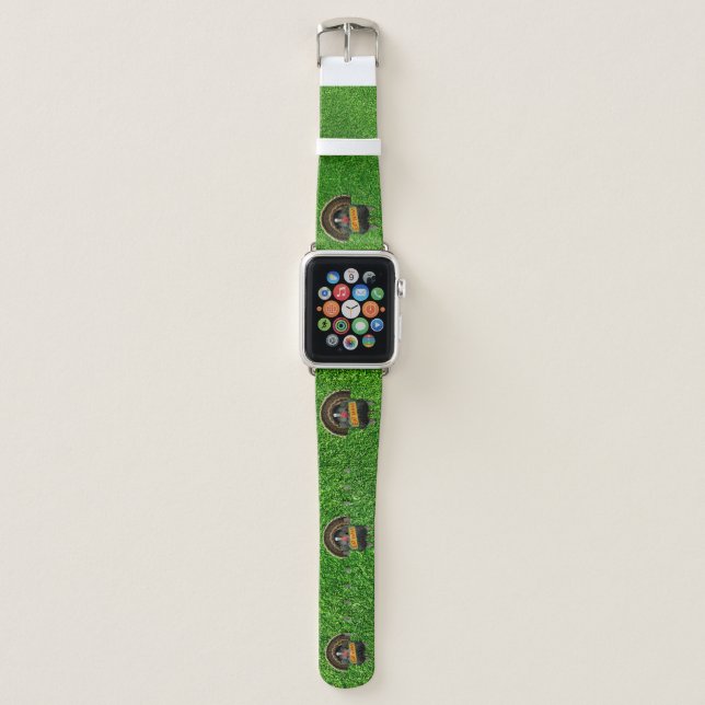 SlipperyJoe's humorous clever Thanksgiving theme t Apple Watch Band (Front)