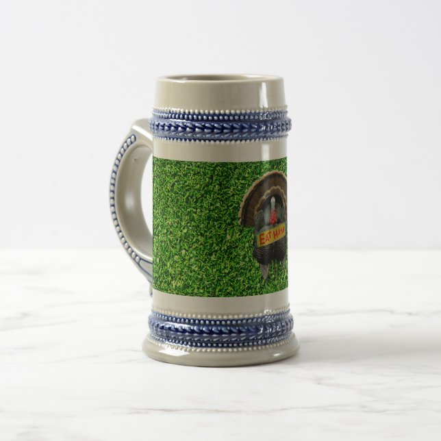 SlipperyJoe's humorous clever Thanksgiving theme t Beer Stein (Front Left)