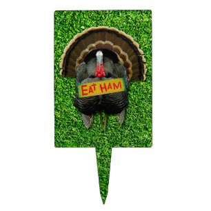 SlipperyJoe's humorous clever Thanksgiving theme t Cake Topper