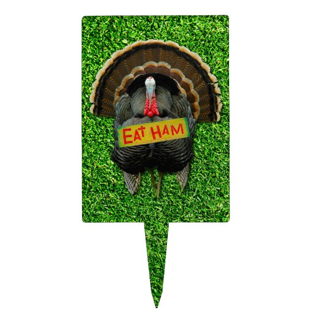 SlipperyJoe's humorous clever Thanksgiving theme t Cake Topper (Front)