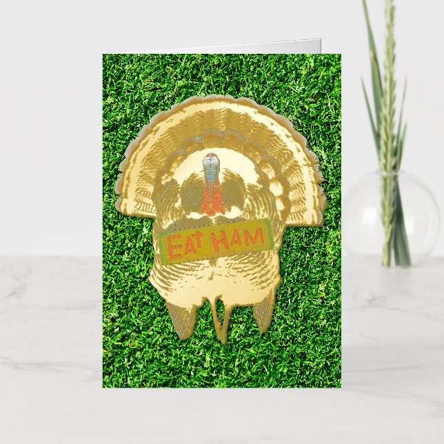 SlipperyJoe's humorous clever Thanksgiving theme t Foil Holiday Card (Front)