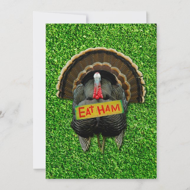 SlipperyJoe's humorous clever Thanksgiving theme t Holiday Card (Front)