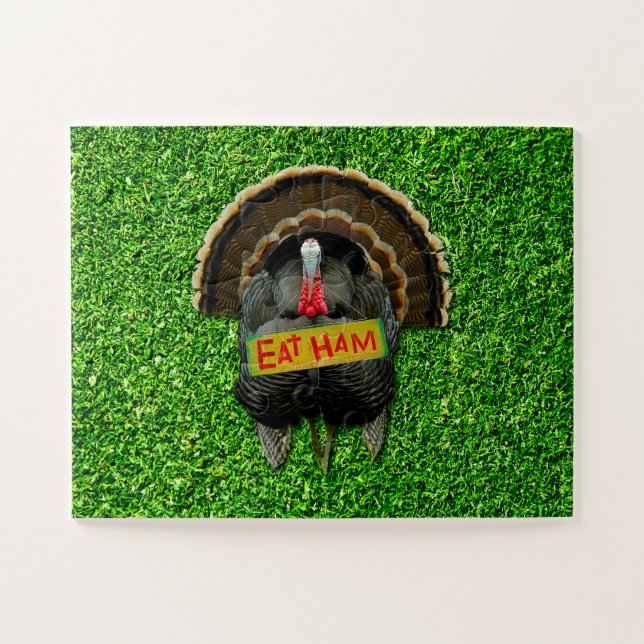 SlipperyJoe's humorous clever Thanksgiving theme t Jigsaw Puzzle (Horizontal)