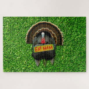 SlipperyJoe's humorous clever Thanksgiving theme t Jigsaw Puzzle