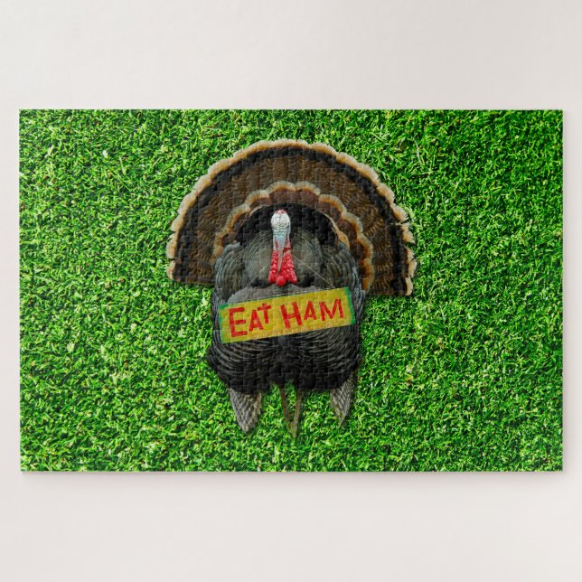 SlipperyJoe's humorous clever Thanksgiving theme t Jigsaw Puzzle (Horizontal)