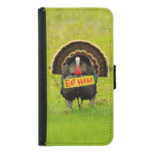 SlipperyJoe's humorous clever Thanksgiving theme t Samsung Galaxy Wallet Case (Front)