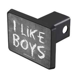 SlipperyJoe's I Like Boys dirty chalkboard dark te Hitch Cover