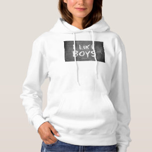 SlipperyJoe's I Like Boys dirty chalkboard dark te Hoodie
