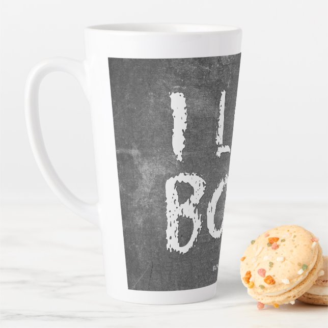 SlipperyJoe's I Like Boys dirty chalkboard dark te Latte Mug (In Situ)