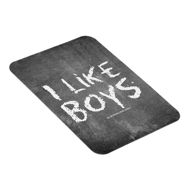 SlipperyJoe's I Like Boys dirty chalkboard dark te Magnet (Right Side)