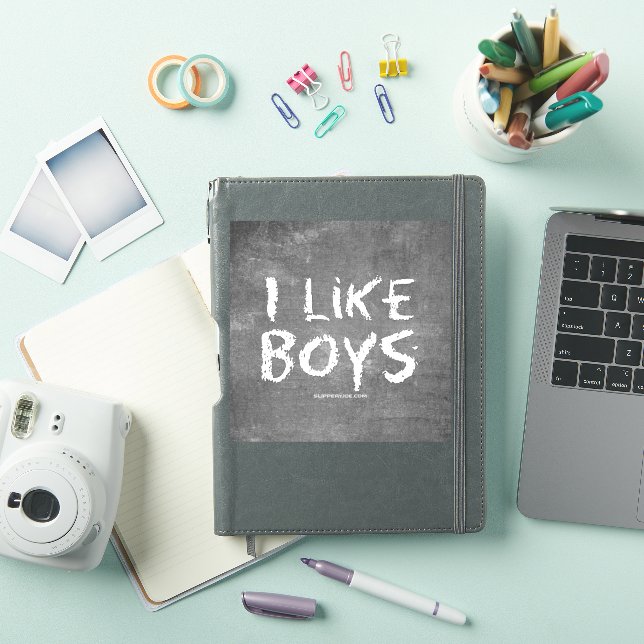 SlipperyJoe's I Like Boys dirty chalkboard dark te Sticker (iPad Cover)